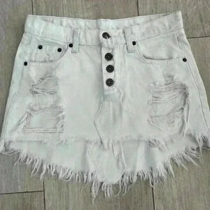 Carmar Denim Skirt - White, Size 25